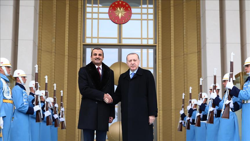 رجب طيب أردوغان وتميم بن حمد رجب طيب أردوغان وتميم بن حمد