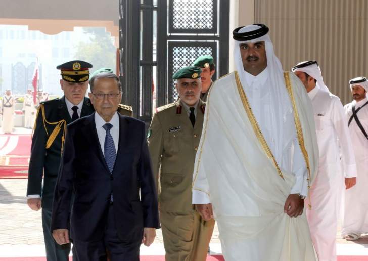 تميم بن حمد وميشال عون