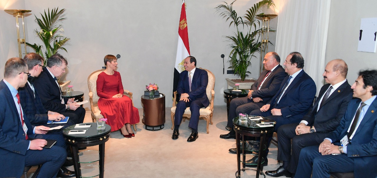 السيسي يستقبل رئيسة استونيا السيسي يستقبل رئيسة استونيا