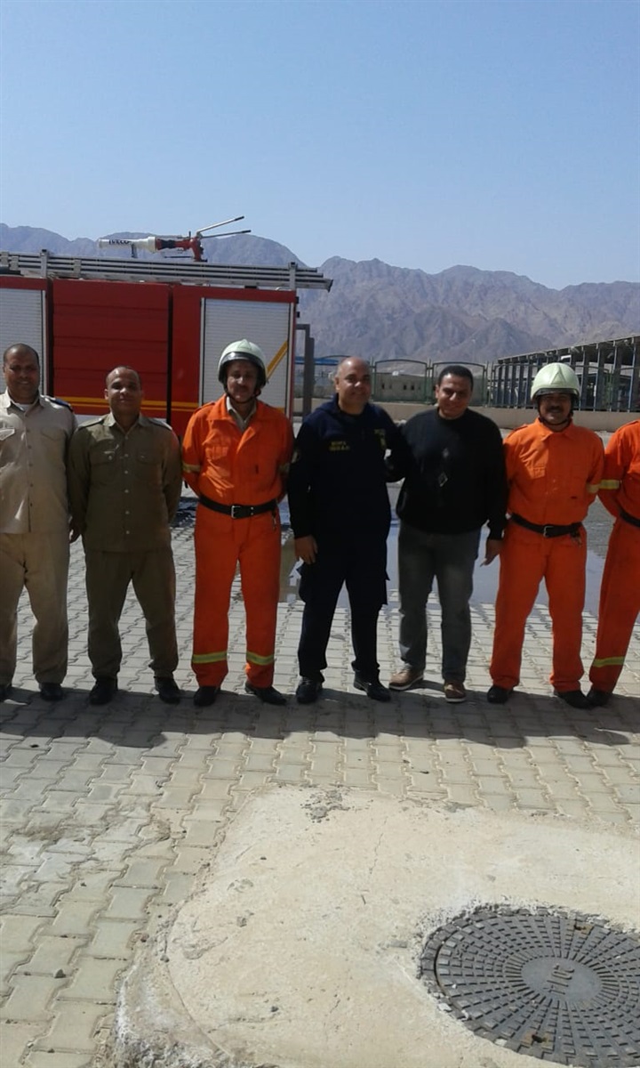 تنفيذ مناورات حريق على المنشآت و المبانى بميناء نويبع