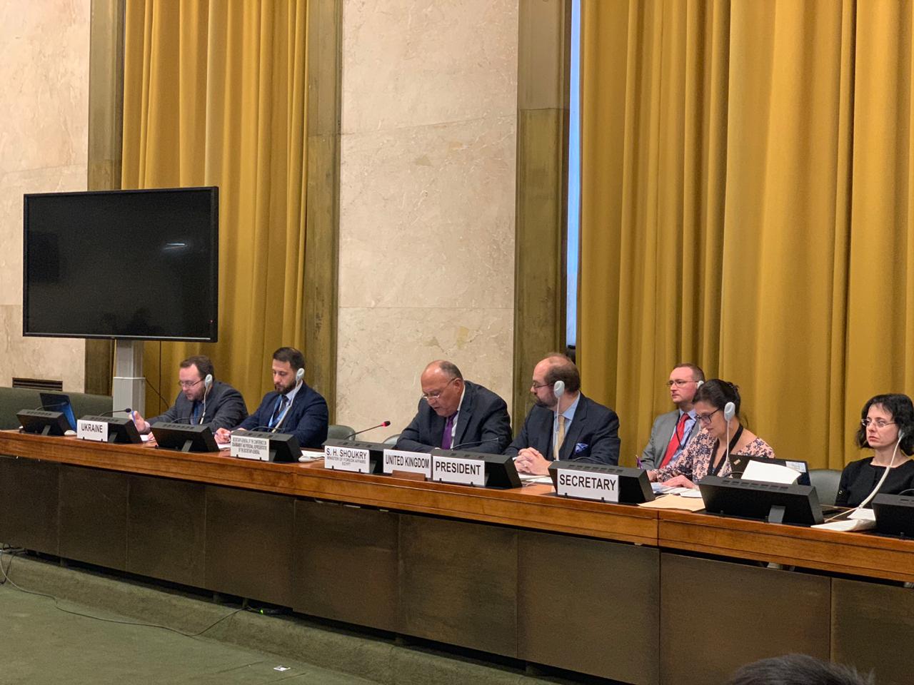 جانب من مشاركة شكري في الشق رفيع المستوى لنزع السلاح النووي