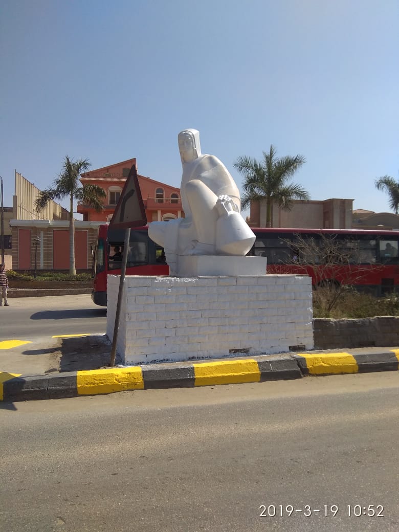 التمثال بعد الترميم التمثال بعد الترميم