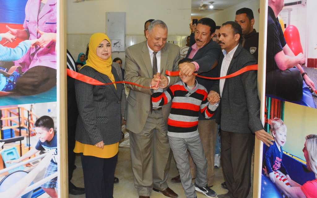 بدء تشغيل وحدة العلاج الطبيعي لأطفال الشلل الدماغي بسوهاج