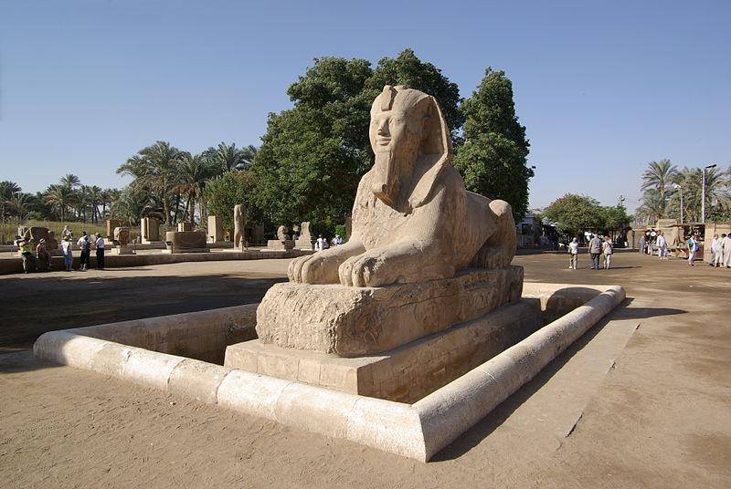 تمثال أبو الهول بمنطقة آثار ميت رهينة  تمثال أبو الهول بمنطقة آثار ميت رهينة