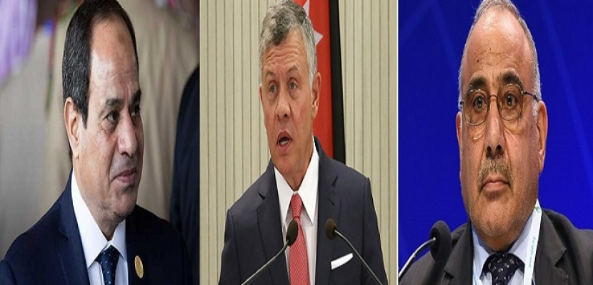الرئيس السيسى والعاهل الأردنى ورئيس وزراء العراق