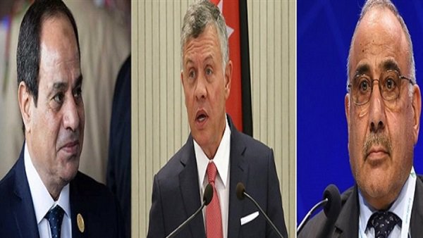 الرئيس السيسى والعاهل الأردنى ورئيس وزراء العراق