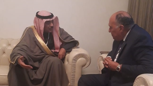 شكري ونظيره الكويتي الشيخ صباح خالد الحمد الصباح شكري ونظيره الكويتي الشيخ صباح خالد الحمد الصباح