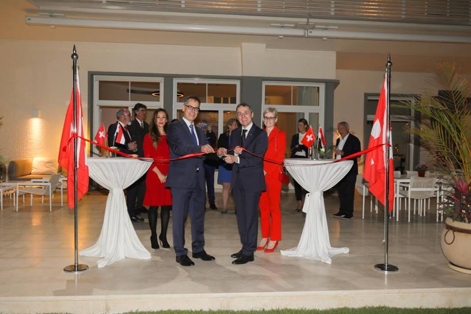 وزير الخارجية السويسري في حفل افتتاح منزل السفير