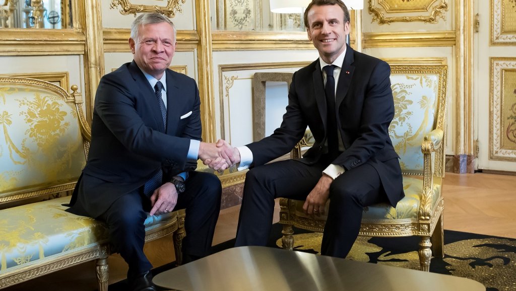 العاهل الاردني والرئيس الفرنسي