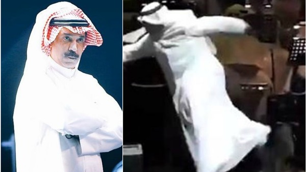سقوط عبدالله الرويشد من على المسرح