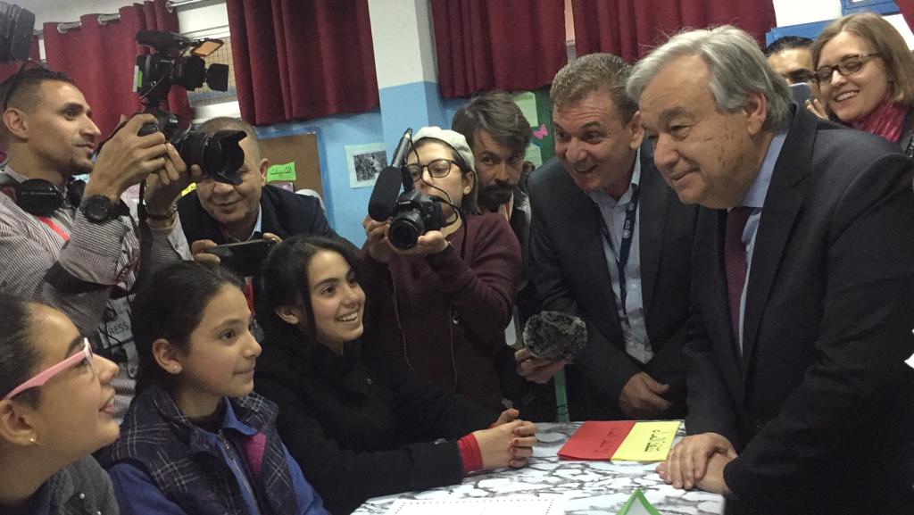 جانب من لقاء الامين العام للامم المتحدة للطلاب