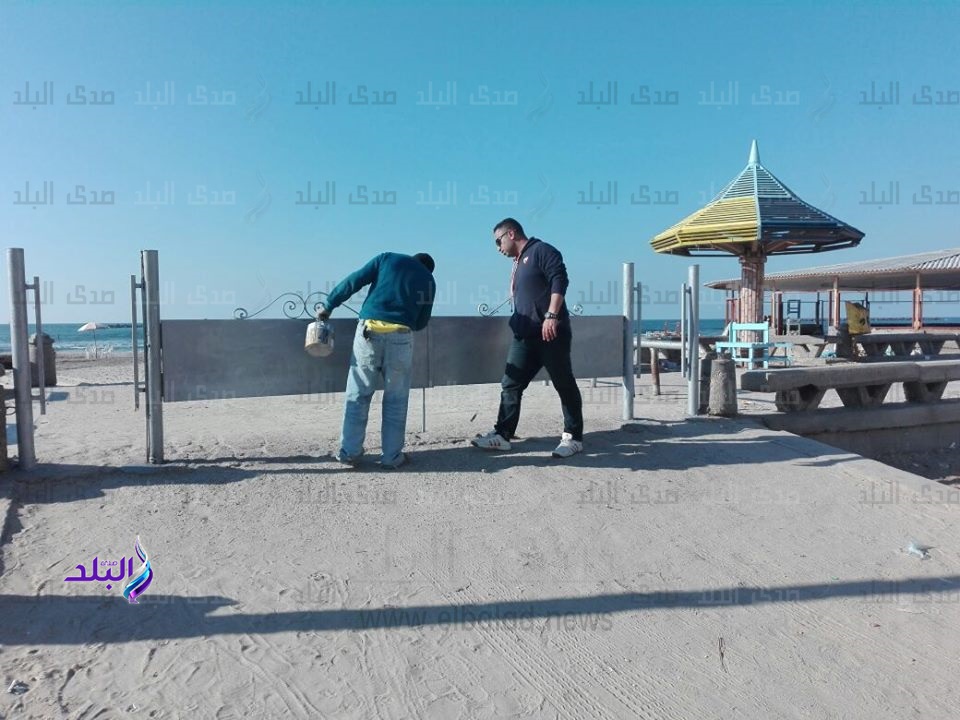 استكمال أعمال الاستعداد لموسم شم النسيم بمدينة راس البر 