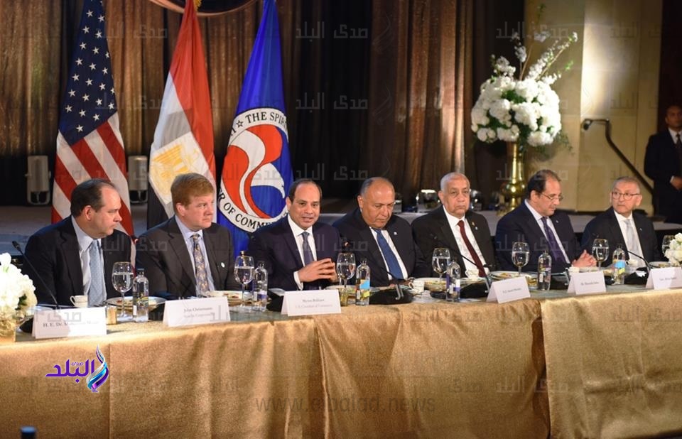 غرفة التجارة الأمريكية تقيم مأدبة عشاء على شرف الرئيس السيسي