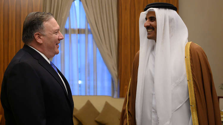 وزير الخارجية الأمريكي وأمير قطر وزير الخارجية الأمريكي وأمير قطر
