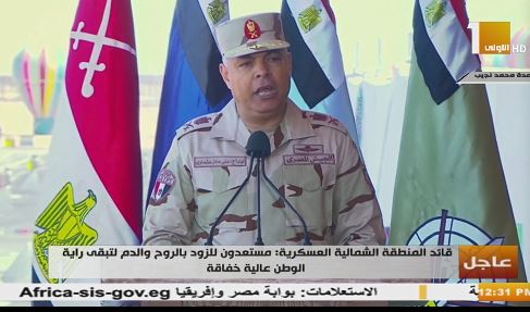 أركان حرب عادل عشماوي، قائد المنطقة الشمالية العسكرية، 