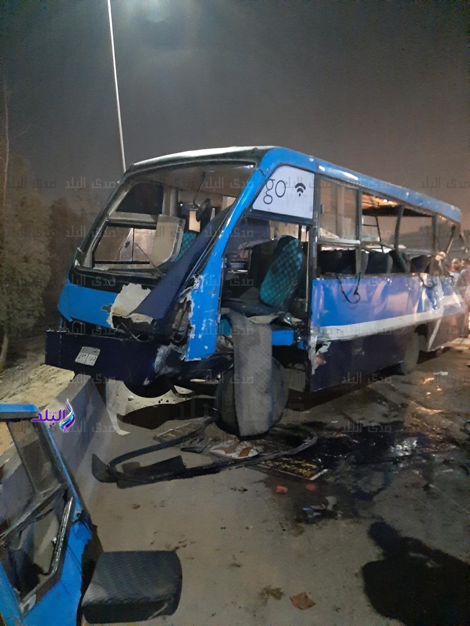 مصرع واصابة ١٨ في حادث تصادم علي الطريق الدائري