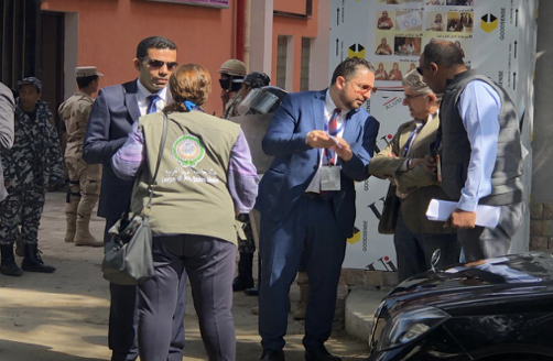 بعثة جامعة الدول العربية خلال تفقد اللجان