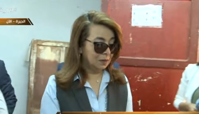  وزيرة التضامن تدلى بصوتها بإستفتاء التعديلات الدستورية