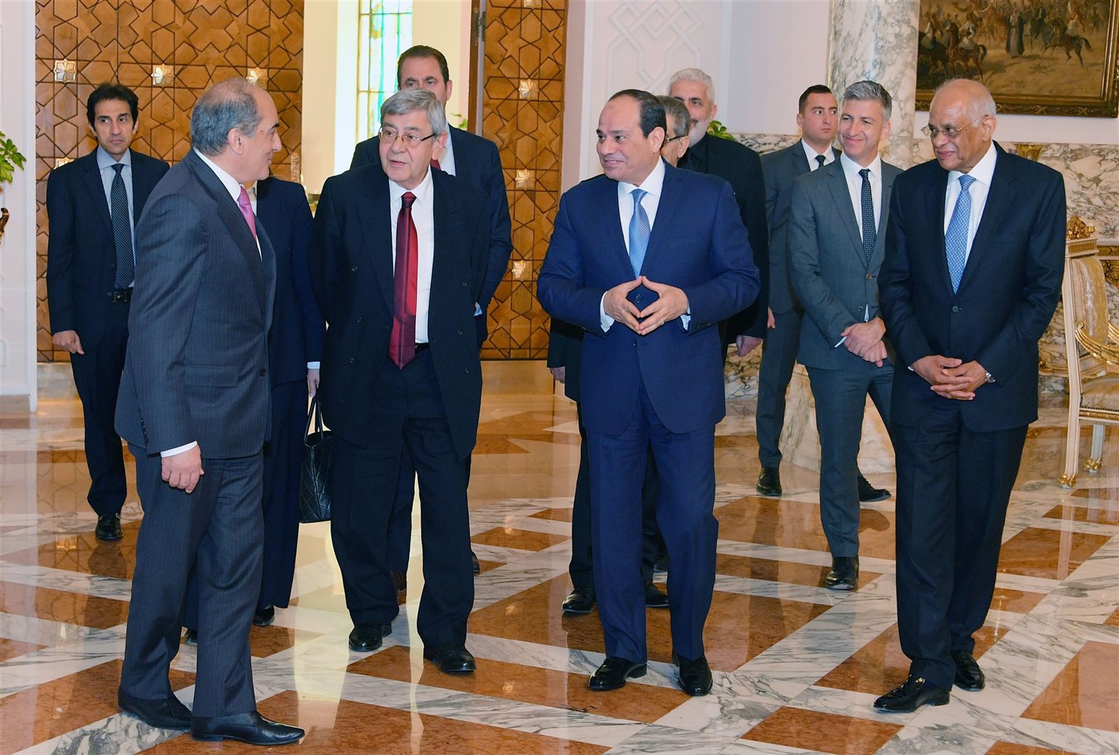 رئيس البرلمان القبرصي خلال لقاء الرئيس السيسي رئيس البرلمان القبرصي خلال لقاء الرئيس السيسي