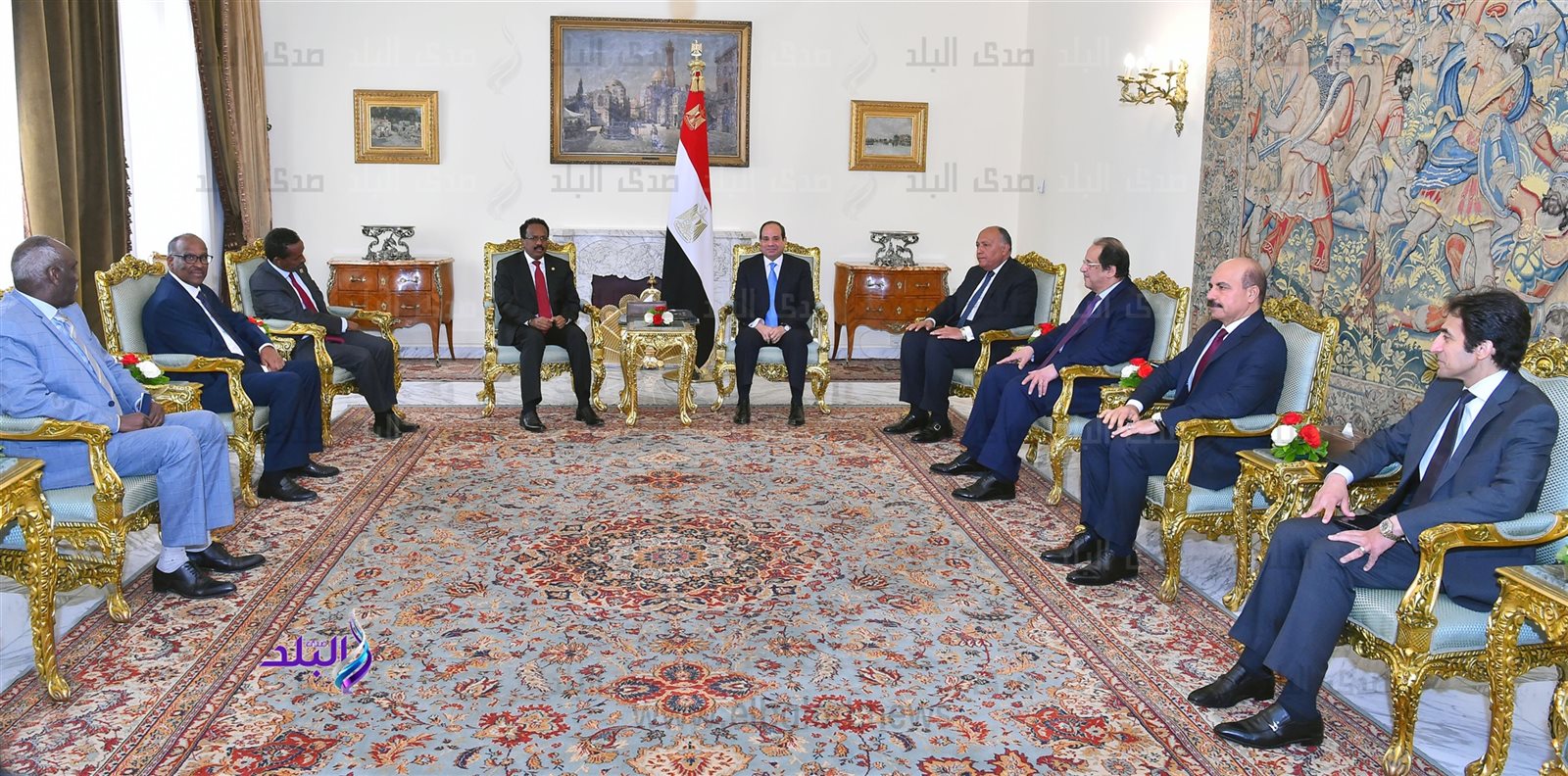 الرئيس السيسي ونظيره الصومالي الرئيس السيسي ونظيره الصومالي