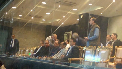 المشير طنطاوى فى المقصورة الرئيسية