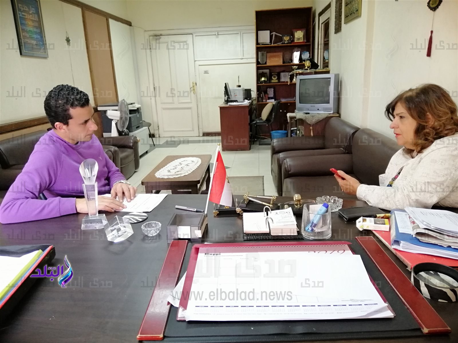 الإذاعية نجلاء عبد البر ومحرر صدي البلد 