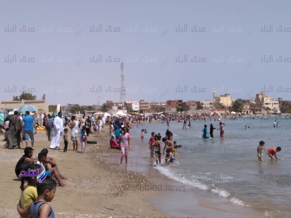 اقبال على الشواطئ العامة بالقصير للاحتفال بيوم شم النسيم