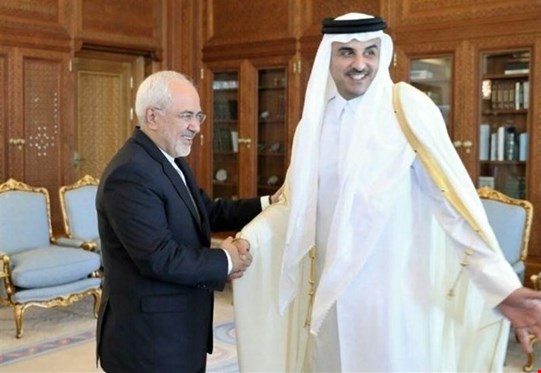 تميم بن حمد ومحمد جواد ظريف تميم بن حمد ومحمد جواد ظريف