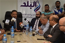 القيادات الصحفية خلال جلسة تضامنية بموقع صدى البلد 