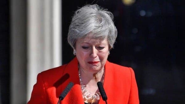 بكاء تيريزا ماي وهى تعلن إستقالتها