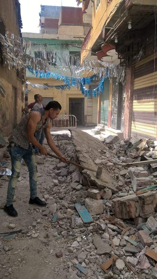 انهيار شرفة عقار بالعصافرة 