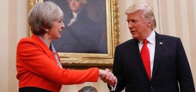 الرئيس الأمريكي ورئيسة الوزراء البريطانية 