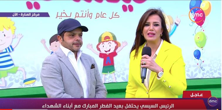 محمد هنيدى إثناء حضوره مبادرة إحتفالية السيسى بأبناء الشهداء