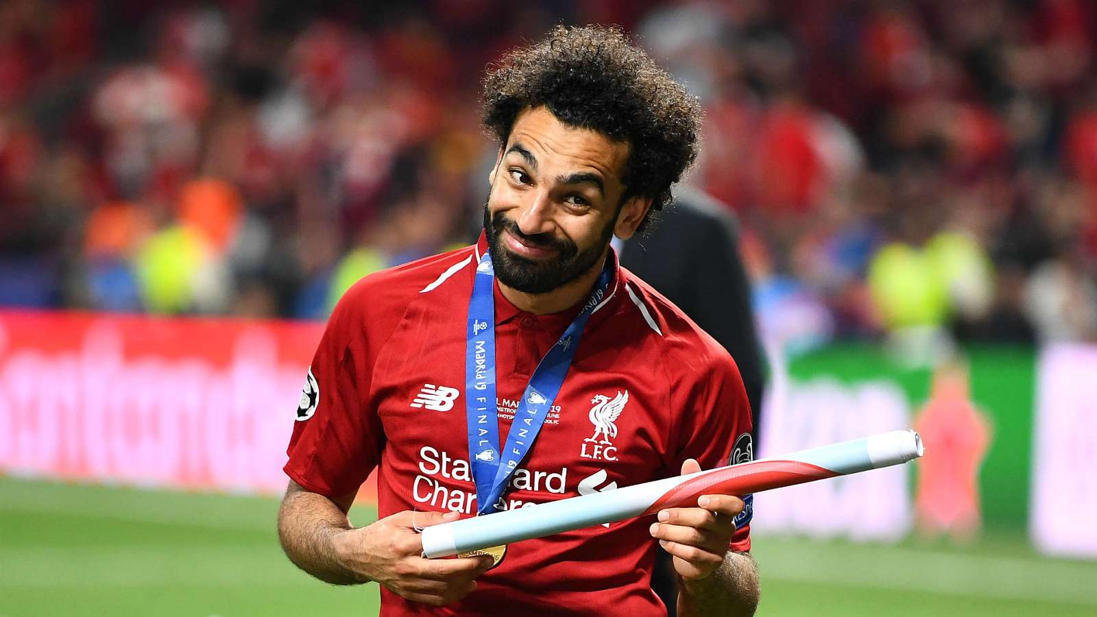 جانب من أحتفال محمد صلاح بتتويج دوري أبطال أوروبا