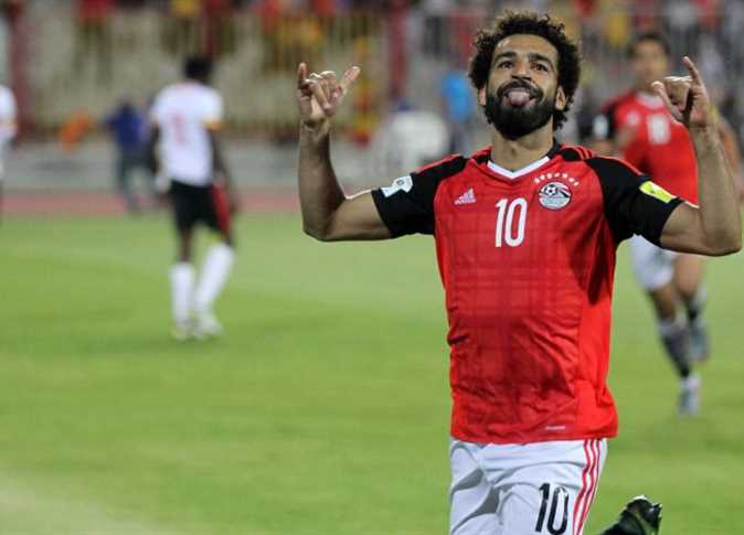 محمد صلاح فى احدي المباريات مع منتخب مصر