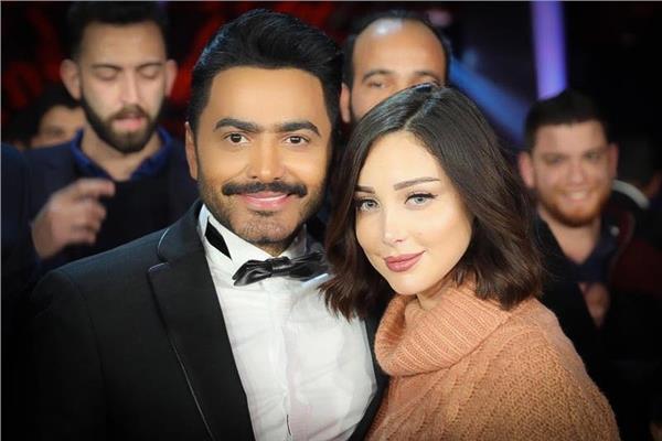 تامر حسنى وبسمة بوسيل تامر حسنى وبسمة بوسيل