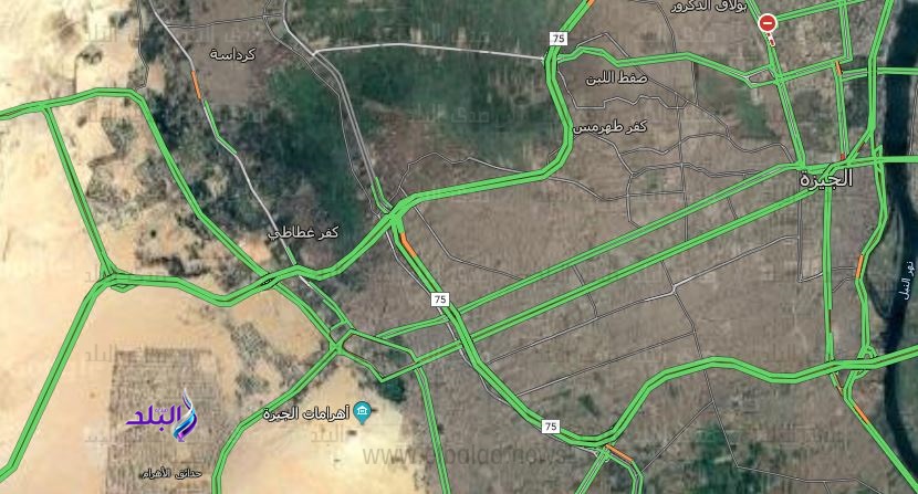 النشرة المرورية في شوارع الجيزة