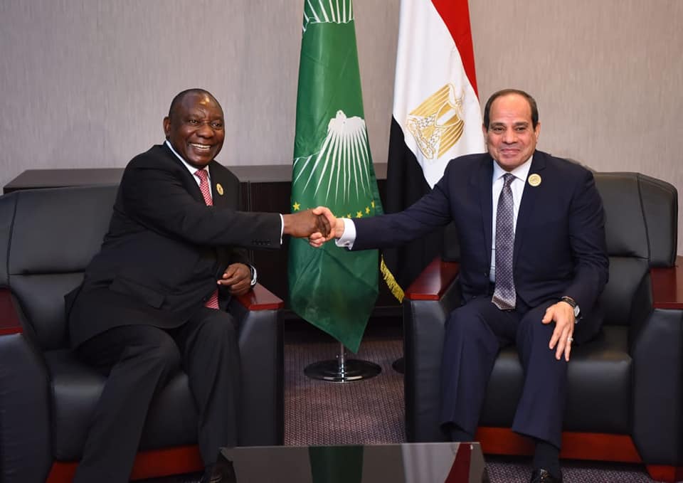 الرئيس السيسي يستقبل رئيس جنوب افريقيا 