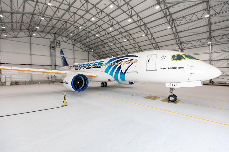 الظهور الأول لطائرة مصر للطيران الجديدة إيرباص A220