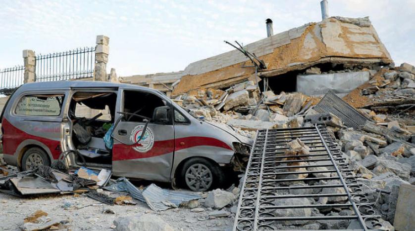 قصف المستشفيات في إدلب بسوريا