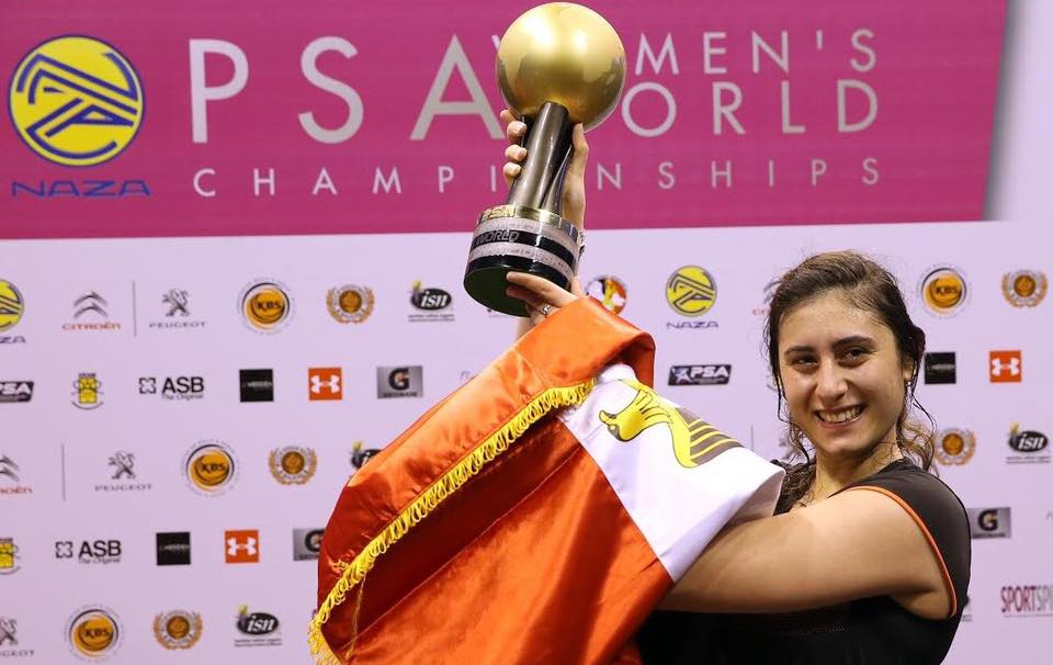 نور الشربيني المصنفة الثانية عالميا في الاسكواش