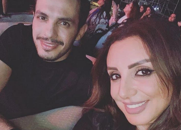 انغام مع زوجها أحمد إبراهيم