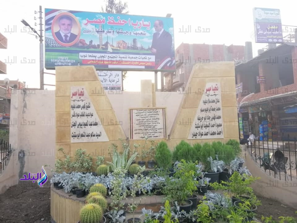 قرية طحانوب بشبين القناطر تحتفل بثورة يوليو بنصب تذكاري