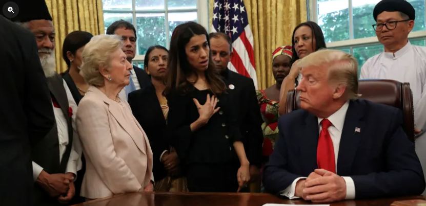 لقاء الرئيس الأمريكي مع عدد من الشخصيات