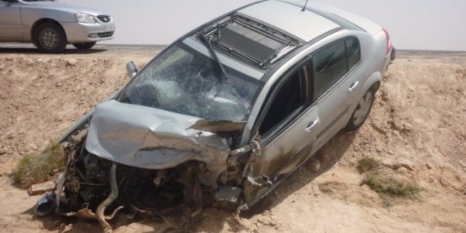 انقلاب سيارة بطريق نجع حمادى