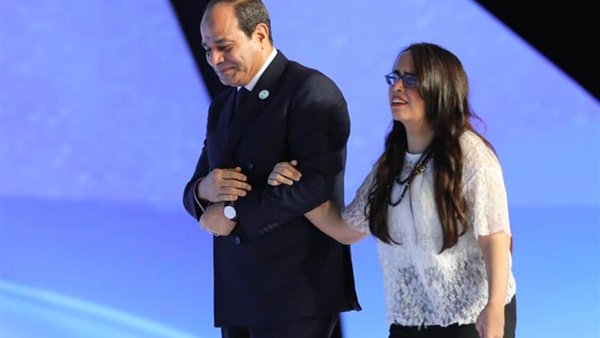 الرئيس السيسي وهديل ماجد
