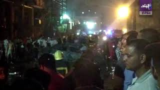 حريق أمام معهد الاورام 