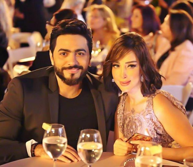 تامر حسني وزوجته بسمة بوسيل تامر حسني وزوجته بسمة بوسيل