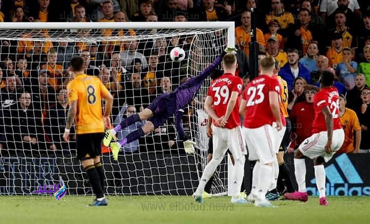 جانب من مباراة مانشستر يونايتد وولفرهامبتون 