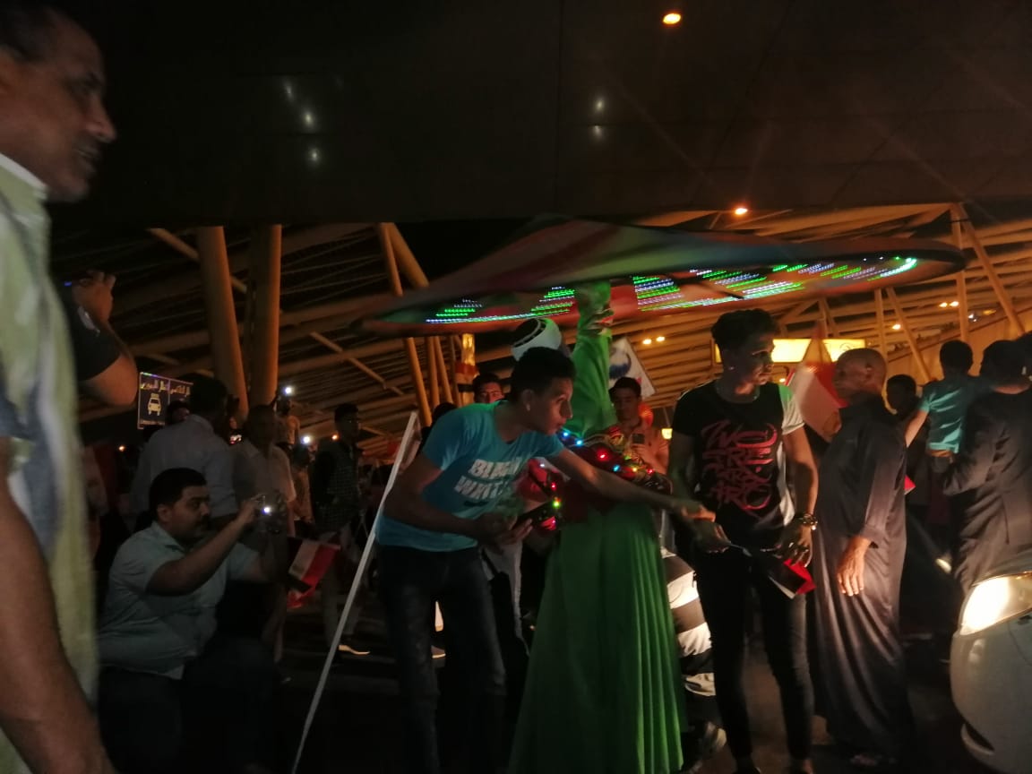 استقبال منتخب اليد في مطار القاهرة